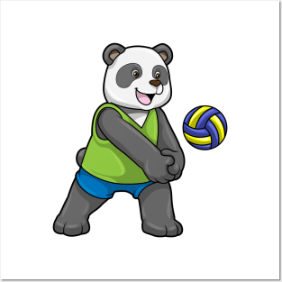 Panda at Sports with Volleyball Posters and Art